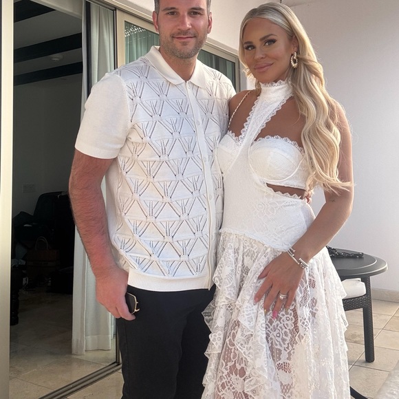 12th Tribe Princesa White Lace Drop Waist Maxi Dress Size M - Picture 5 of 8